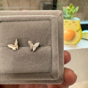 Elegant Silver Butterfly Earrings